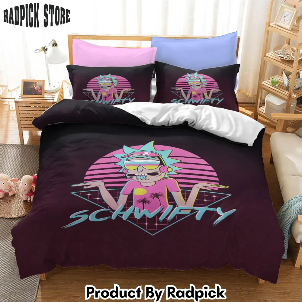 Rick and morty cosplay bedding duvet cover halloween sheets bed set  rp0423988